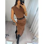 Vestido Midi Marrom Ana