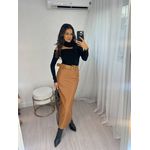 Saia Midi Mocha Mousse Vilma Marrom