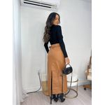 Saia Midi Mocha Mousse Vilma Marrom