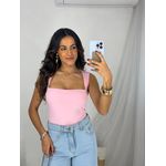 Body Decote Quadrado Rosa Misey