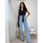 Calça Wide Leg Jeans Vivi Média