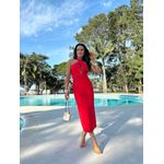 Vestido Midi Vermelho Tiana