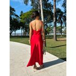 Vestido Acetinado Vermelho Verona