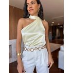 Blusa Acetinada Amarelo Carla