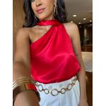 Blusa Acetinada Vermelho Carla