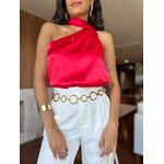 Blusa Acetinada Vermelho Carla