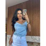 Blusa Acetinada Azul Selena