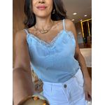 Blusa Acetinada Azul Selena