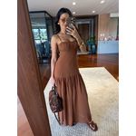 Vestido Alongado Marrom Betina