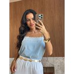 Blusa Acetinada Azul Cida