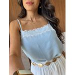 Blusa Acetinada Azul Cida