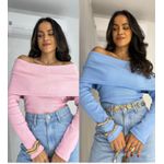  Compre o kit Blusa Ombro a Ombro Azul + Rosa Bourn 