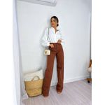 Calça Wide Leg Berlim Marrom