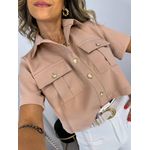 Camisa Cropped Blush Nude