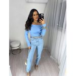 Blusa Ombro a Ombro Azul Bebe Bourn