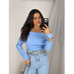 Blusa Ombro a Ombro Azul Bebe Bourn