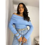 Blusa Ombro a Ombro Azul Bebe Bourn
