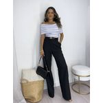 Blusa Ombro a Ombro Curta Listrada Off Bourn