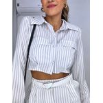 Camisa Cropped Chay OFF Listrado