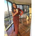Vestido Midi Marrom Charlotte