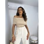 Blusa Bourn Ombro a Ombro Nude Curta