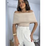 Blusa Bourn Ombro a Ombro Nude Curta