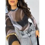 Body Tule Mescla Cinza Diner