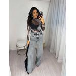 Body Tule Mescla Cinza Diner
