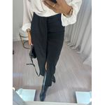 Saia Midi em Linho Preto Ema