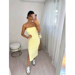 Vestido Canelado Amarelo Manteiga Emili