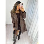 Trench Coat PU Marrom Franchesca