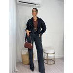 Jaqueta Jeans Preta Estonada Hana