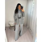Calça Alfaiataria Wide Leg Cinza Juma