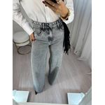 Calça Wide Leg Jeans Cinza Estonada Kendal