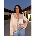 Blusa Acetinada Areia Lilian