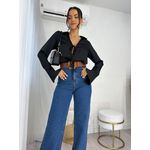 Blusa Acetinada Preta Lilian