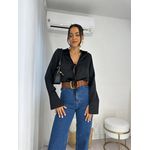 Blusa Acetinada Preta Lilian