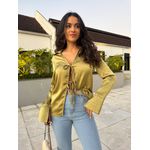 Blusa Acetinada Verde Lilian