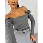 Blusa Canelada Cinza Magie