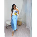 Saia Acetinada Azul Mavy