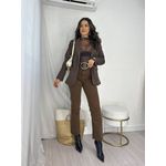 Calça Reta Jeans Mily Marrom