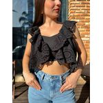 Cropped Broderi Mykonos Preto