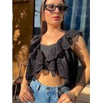 Cropped Broderi Mykonos Preto