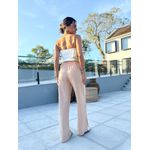 Calça Wide Leg Nude Olye