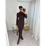 Vestido Midi Modal Marrom Orleans