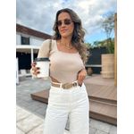 Blusa Canelada Nude Pame