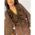 Blusa Plissada Marrom Vana