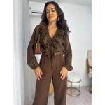 Blusa Plissada Marrom Vana