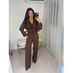 Blusa Plissada Marrom Vana
