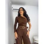 Blusa Um Ombro Só Marrom Raquel